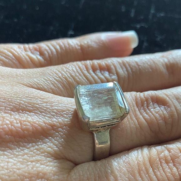 Kunzite on 925 Sterling Silver Ring Size 6 3/4